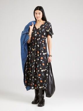 Vera Modo NWT Black Floral V-Neck Maxi Dress Size 22 Summer Flowy Lightweight